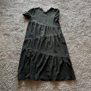 SHEIN Black Flowy Midi Dress